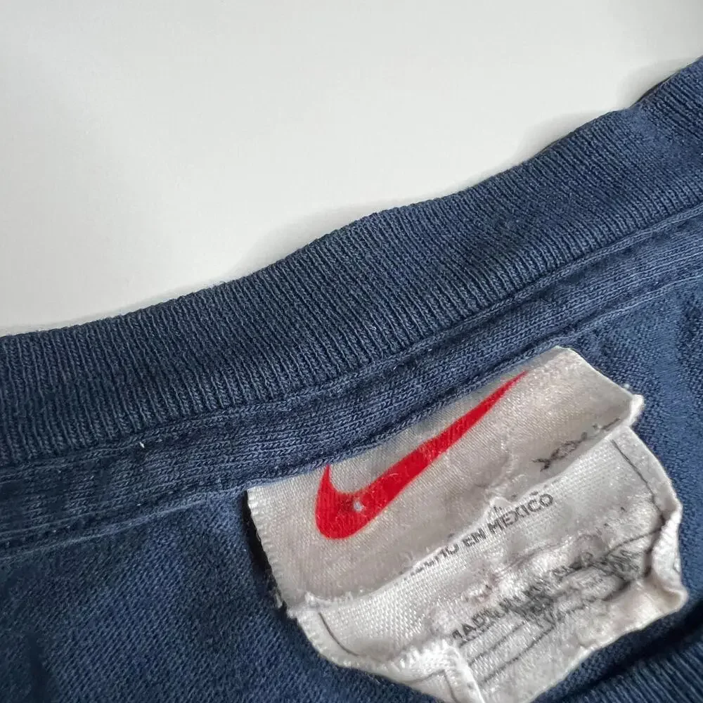 Vintage Nike T-Shirt Blue Swoosh Logo 90s Y2K‎ Men’s XXL Made in Mexico